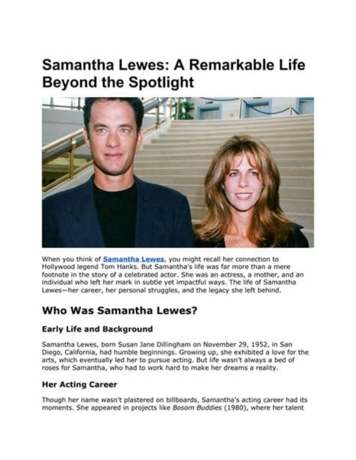Samantha Lewes' Death: Uncovering The Tragic Truth