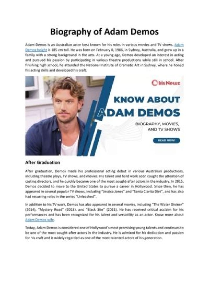 The Ultimate Guide To Adam Demos: Biography, Movies, And Shows