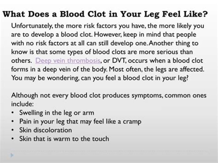 What does a blood clot feel like in your leg?