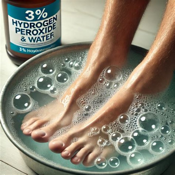 What happens if you put hydrogen peroxide on your feet?
