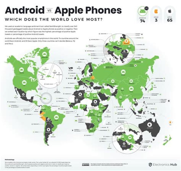 Which country has the most Android users 2020?